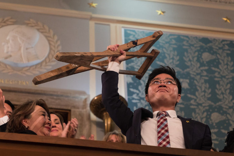 Ji Seong-ho at the Whitehouse (Credit: Official White House Photo by D. Myles Cullen)